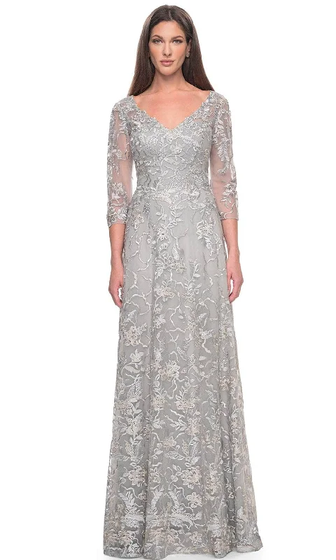 Deep Discounts La Femme 30031 - V-Neck Illusion Formal Dress