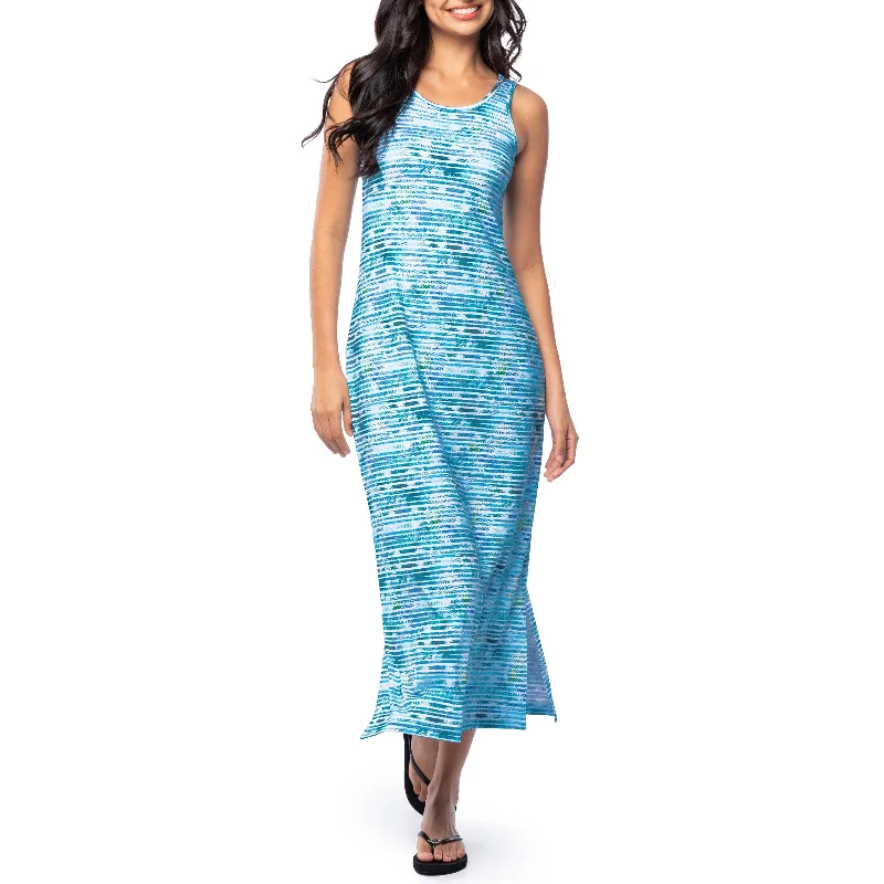 Best Bargains Ladies Palm Stripe Maxi Dress
