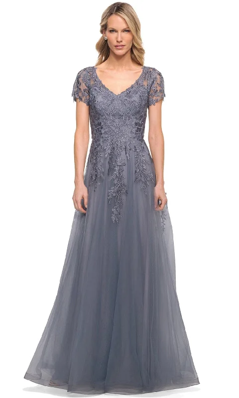 Deal of the Week La Femme 29164 - Lace Tulle A-Line Long Mother of the Bride Gown
