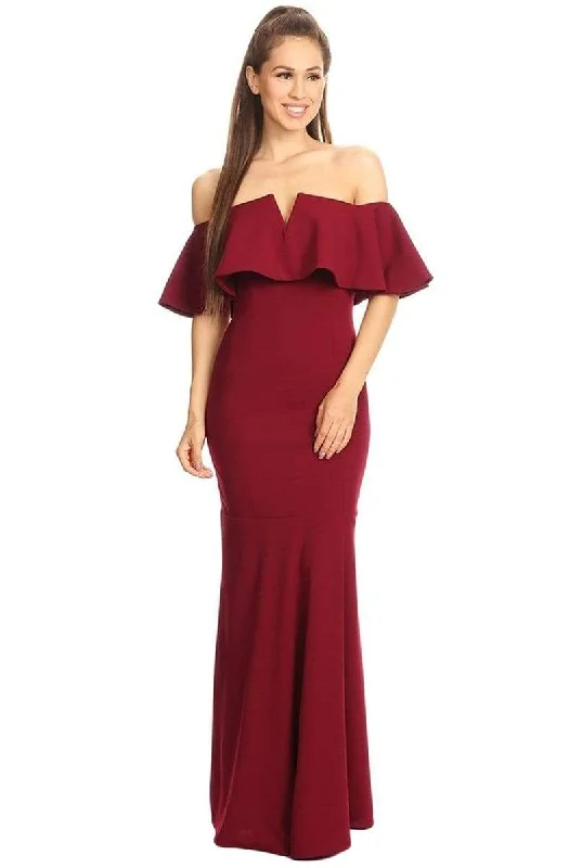 Extra Savings Eureka Fashion - 2102 Off-Shoulder Trumpet Dress