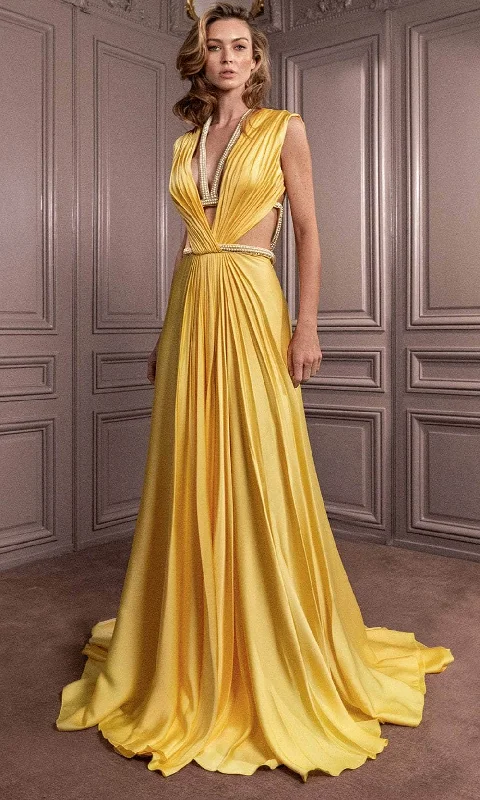 Price Blitz Gatti Nolli Couture GA-7045 - Strappy Pearl Detail Evening Dress