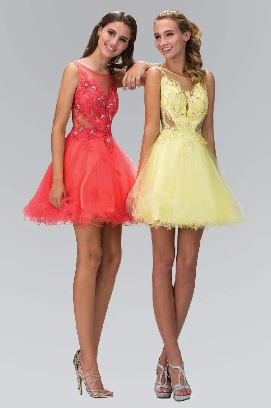 Unbeatable Prices Elizabeth K - GS2156 Embellished Illusion Bateau Neck Tulle Dress