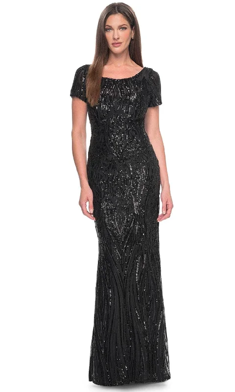 Flash Sale La Femme 31852 - Scoop Neck Sequin Evening Dress