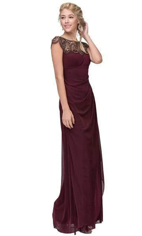 Act Fast Eureka Fashion - Beaded Illusion Bateau Sheath Dress R216SC