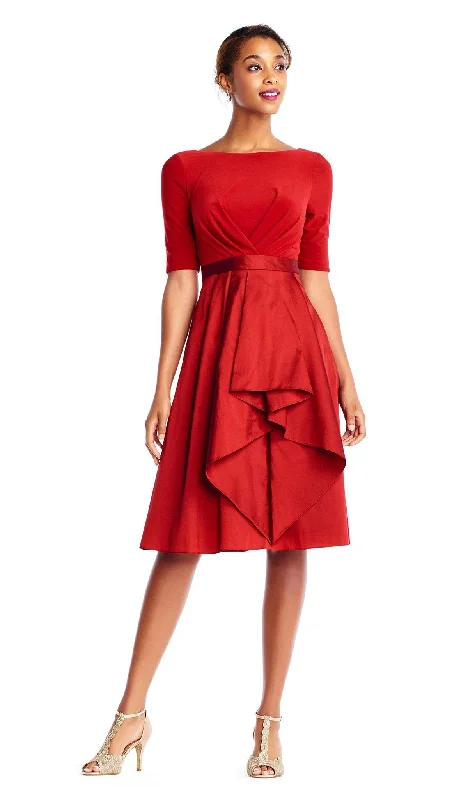 New Markdowns Adrianna Papell - AP1D101549 Bateau Jersey/Taffeta A-line Dress