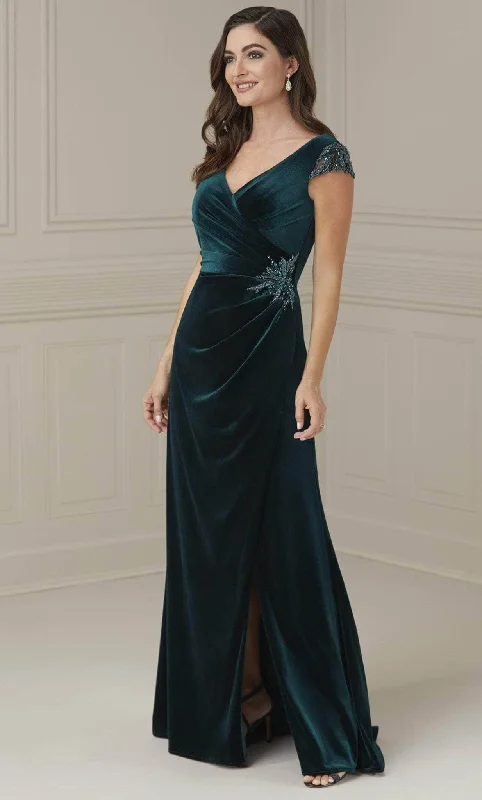 Blowout Sale Christina Wu Elegance 17108 - Beaded Velvet Evening Dress