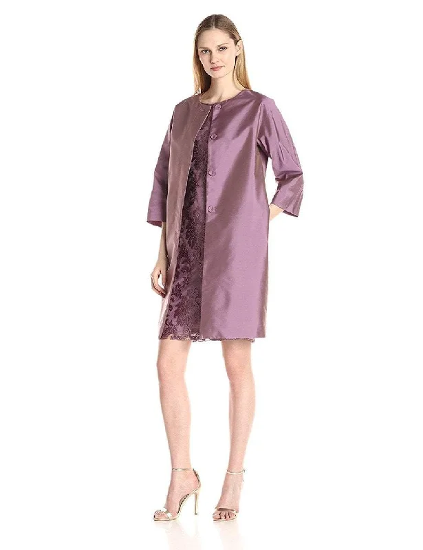 Weekend Flash Sale Adrianna Papell - 81920850 Embroidered Lace Sheath Dress with Topper