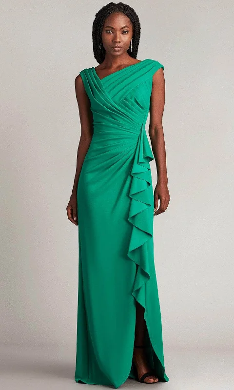 Year-End Sale Tadashi Shoji BOS24245L - Cap Sleeve Ruffle Detail Dress