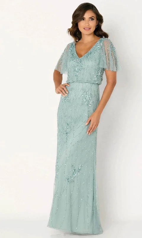 Today’s Deal Cameron Blake CB780 - Flutter Sleeve Embroidered Evening Dress