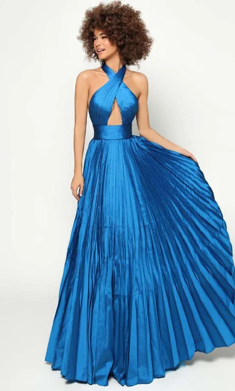 Deal Alert Tarik Ediz - 51165 Halter Cutout Pleated Gown