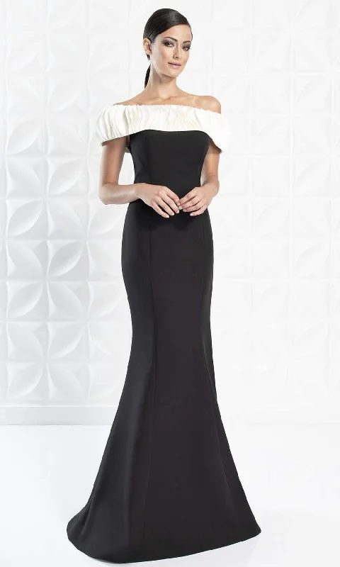 Extra Discounts Alexander by Daymor - 1280 Ruffled Off-Shoulder Trumpet Dress