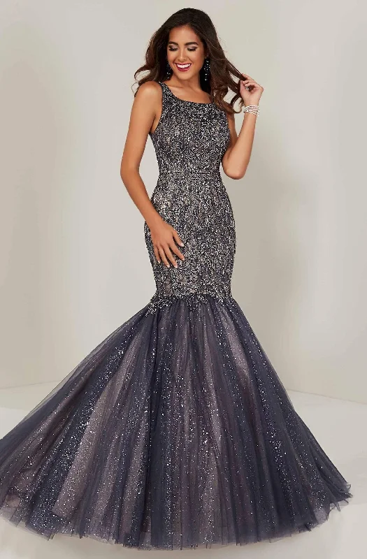 Limited Time Tiffany Designs - 16370 Beaded Cutout Back Glitter Mermaid Gown