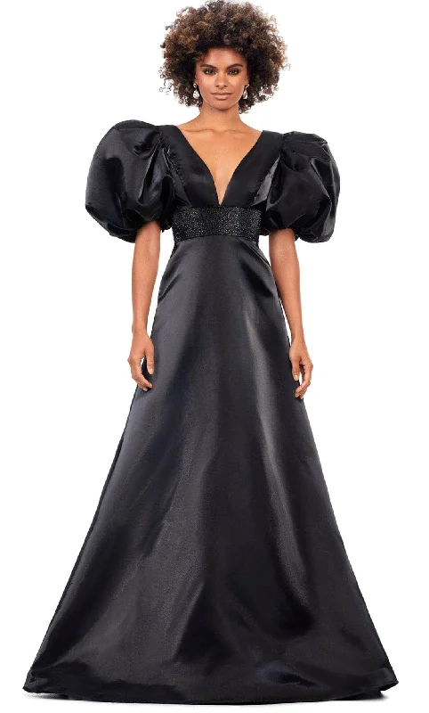 Lowest Price Ashley Lauren 11378 - Puffed Sleeves Prom Gown
