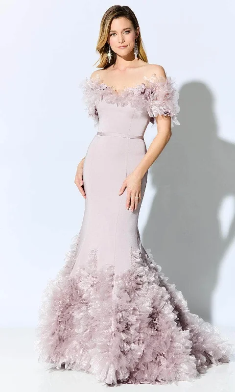 Season Finale Sale Ivonne D ID909 - Tulle Appliqued Formal Gown
