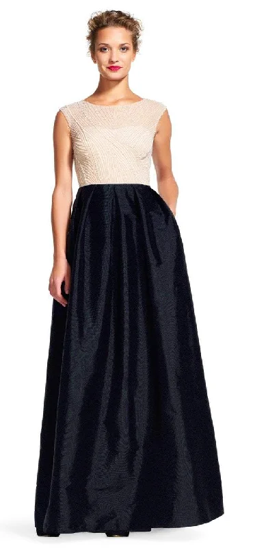 Unbeatable Prices Adrianna Papell AP1E200504 Two Toned Pearl Beaded Taffeta Gown