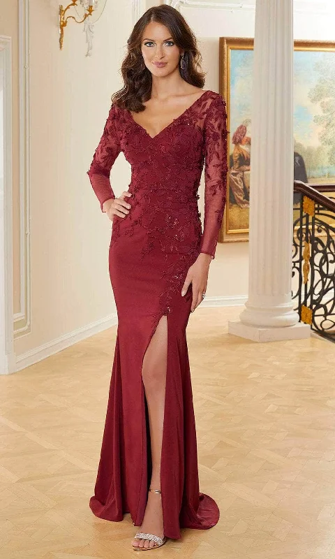 Mega Deal MGNY By Mori Lee 72736 - V-Neck Sequin Lace Evening Gown