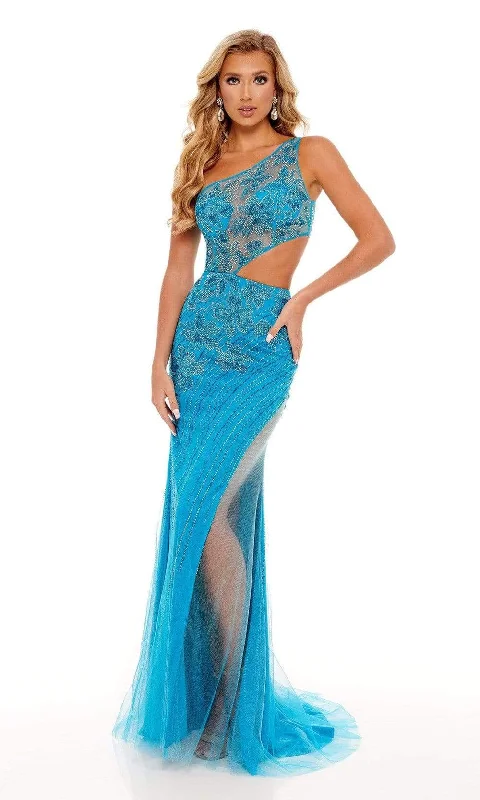 Deal Frenzy Rachel Allan - 70201 Asymmetrical Floral Evening Dress
