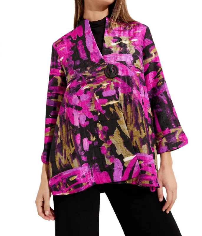 Today Only Abstract Print Jacket In Black/multi