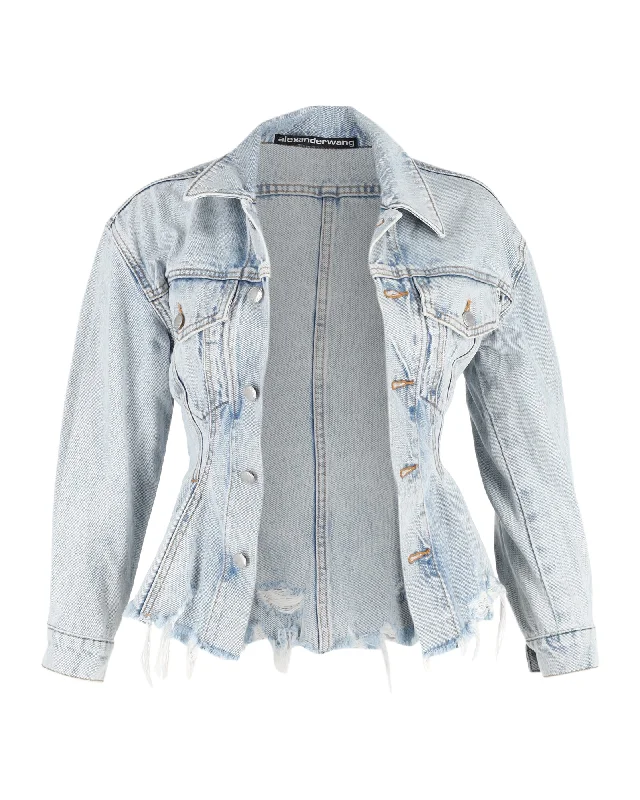 Buy More, Save More Alexander Wang Sculpted Denim Jacket in Light Blue Cotton