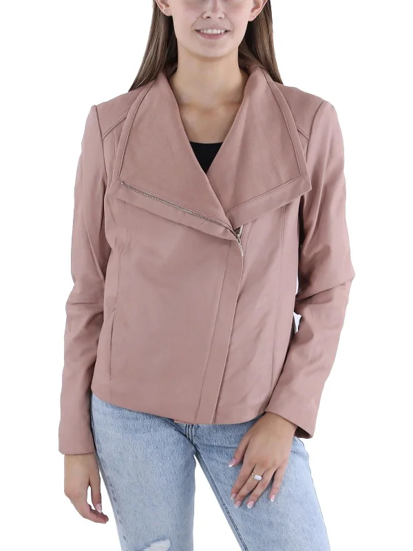 Crazy Deals Andreas Womens Leather Moto Motorcycle Jacket