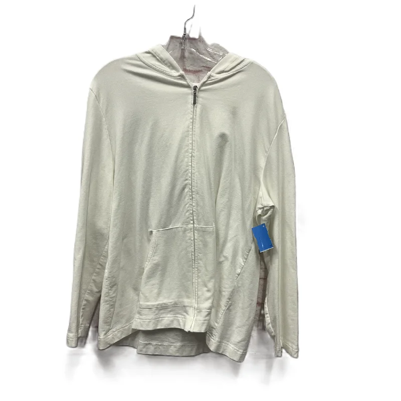 Price Cut Athletic Sweatshirt Hoodie By Karen Scott In White, Size: 1x