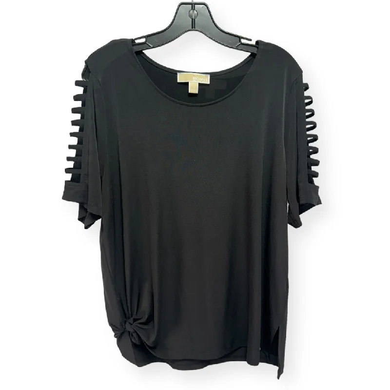 Quick Sale Black Top Short Sleeve Michael By Michael Kors, Size 1x