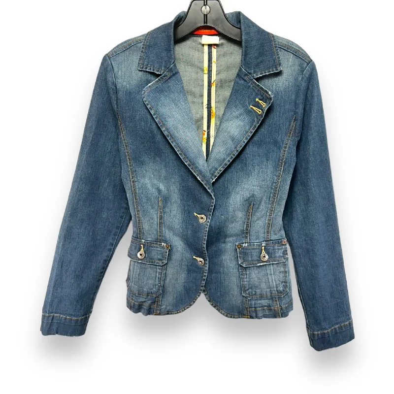 Deal Dash Blazer By Level 99 In Blue Denim, Size: M