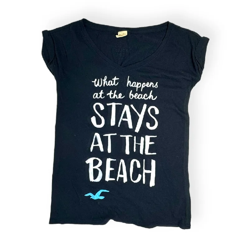 Stock Clearance Blue Top Short Sleeve Basic Hollister, Size Xs