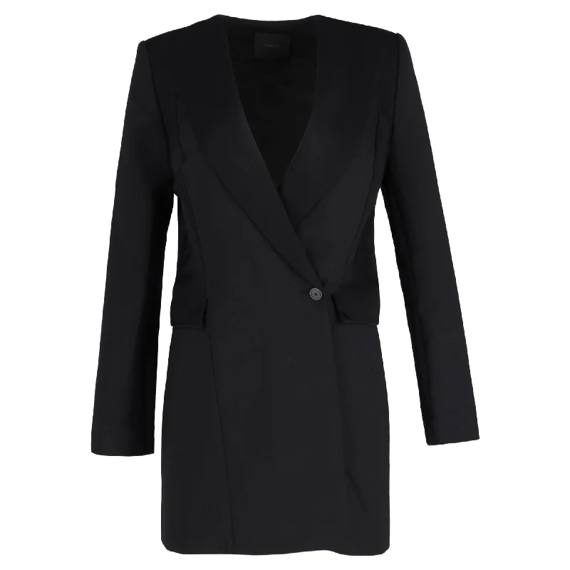 Shop and Save Dion Lee Blazer Mini Dress in Black Wool Polyester