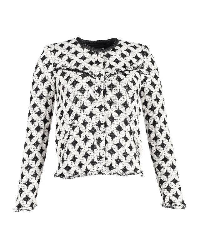 Big Savings IRO Printed Evening Jacket in Black and White Wool