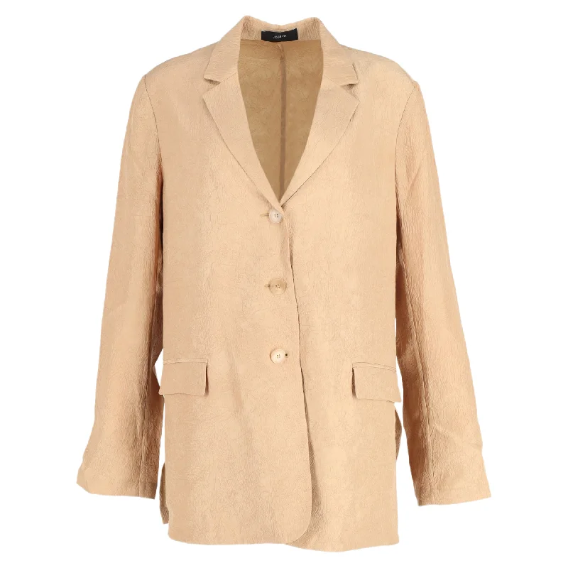 Steals and Deals Joseph Jace Crinkled Matte-Satin Blazer in Camel Acetate