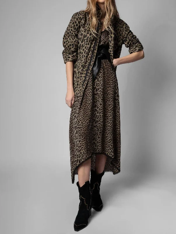 Price Fest Kayaka Leopard Jacket In Kaki