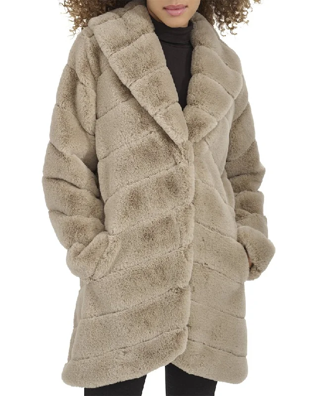 Super Bargain Kenneth Cole Grooved Shawl Collar Coat