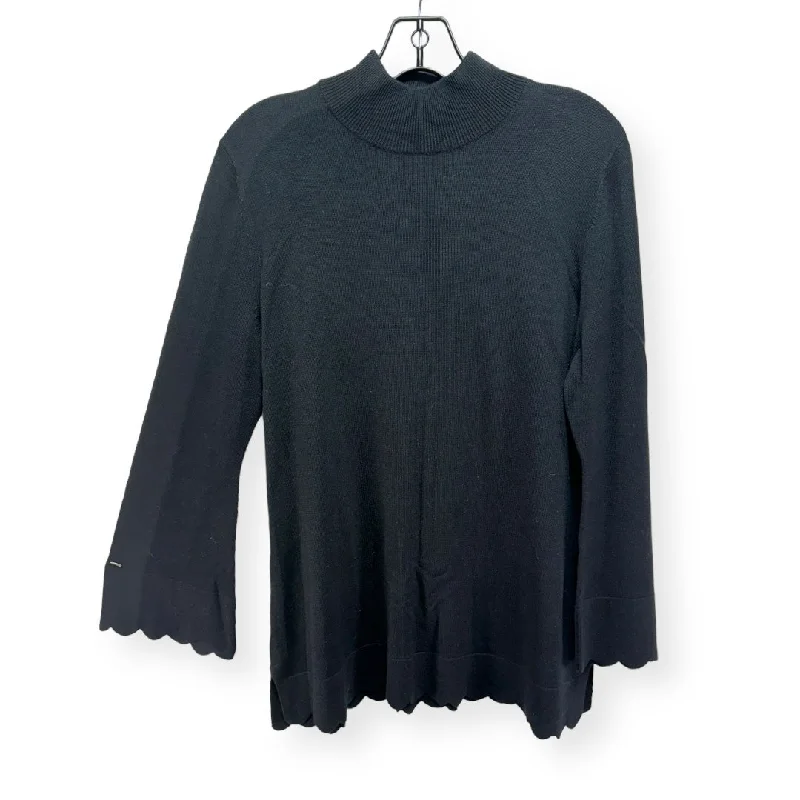 Exclusive Savings Knit Black Tunic Long Sleeve Isaac Mizrahi Live Qvc, Size M