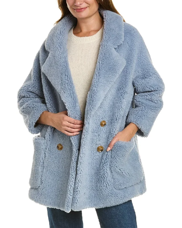 Final Sale La Fiorentina Oversized Wool-Blend Teddy Coat