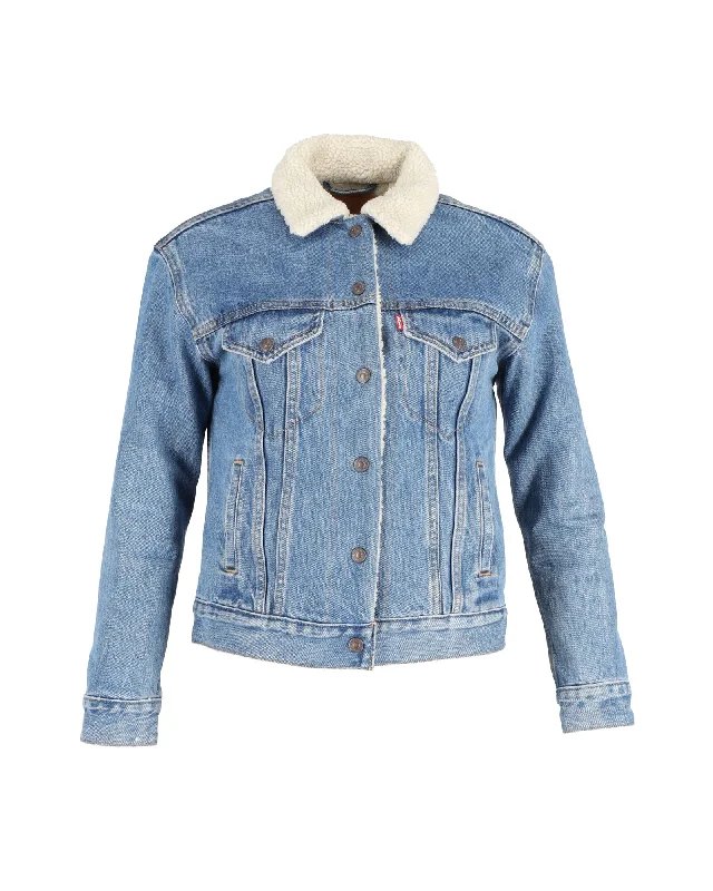 Levi's Original Sherpa Trucker Denim Jacket in Blue Cotton