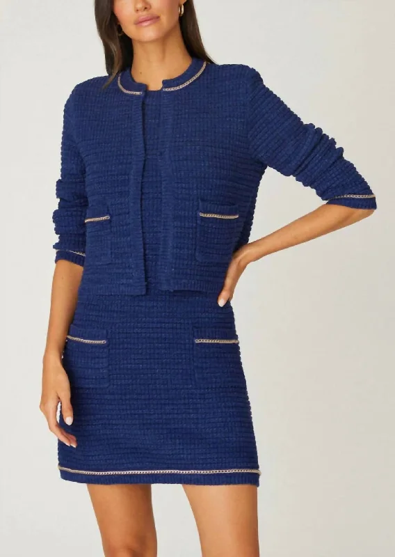 Season Finale Sale Maeve Knit Jacket In Deep Blue