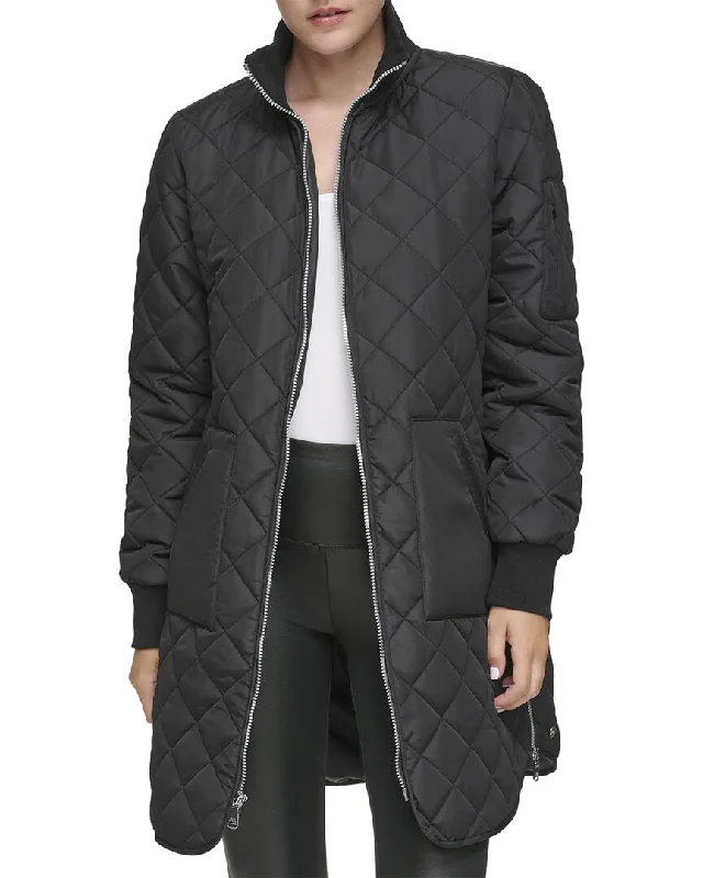 Flash Sale Marc New York womens Andrew Marc Quilted Longline Jacket, M