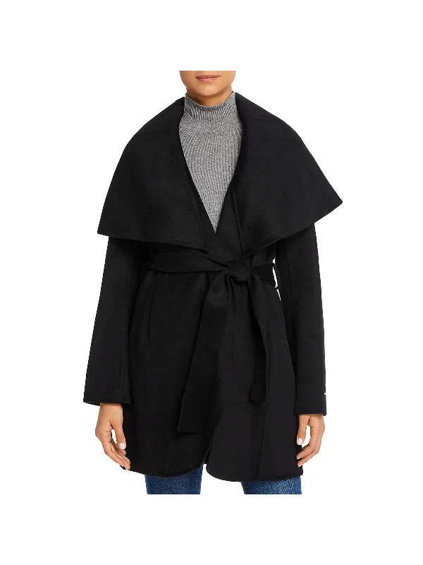 Act Now Marilyn Womens Wool Blend Winter Wrap Coat