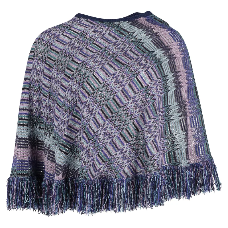 The Best Prices Missoni Chevron Fringe Poncho in Multicolor Viscose