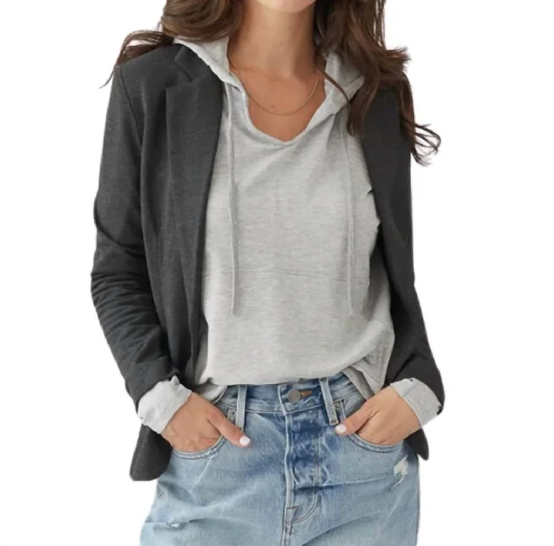 Online Only One Button Blazer In Cuir