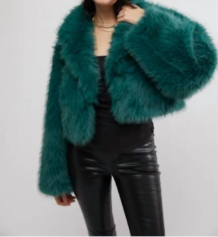 Year-End Clearance Paris Cropped Jacket In Uncut Emerald