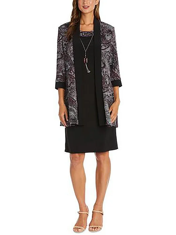 Anniversary Sale Petites Womens Cardigan 3/4 Sleeve Open-Front Blazer