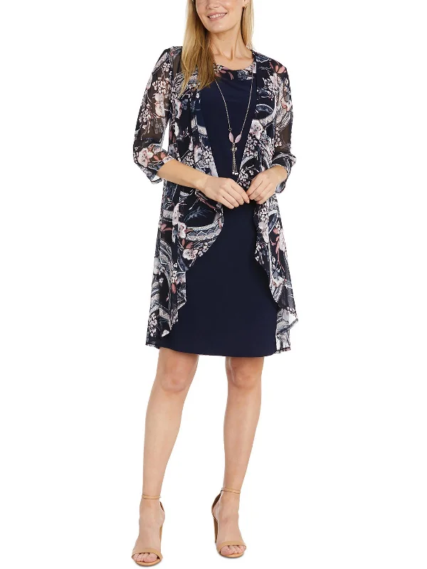 Extra Savings Petites Womens Printed Open Front Duster Blazer