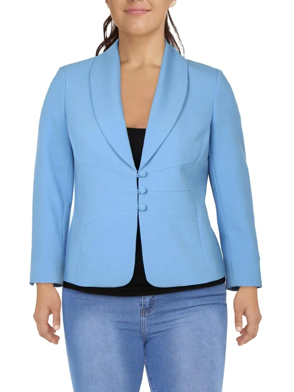 Super Deal Petites Womens Shawl Collar Office Two-Button Blazer