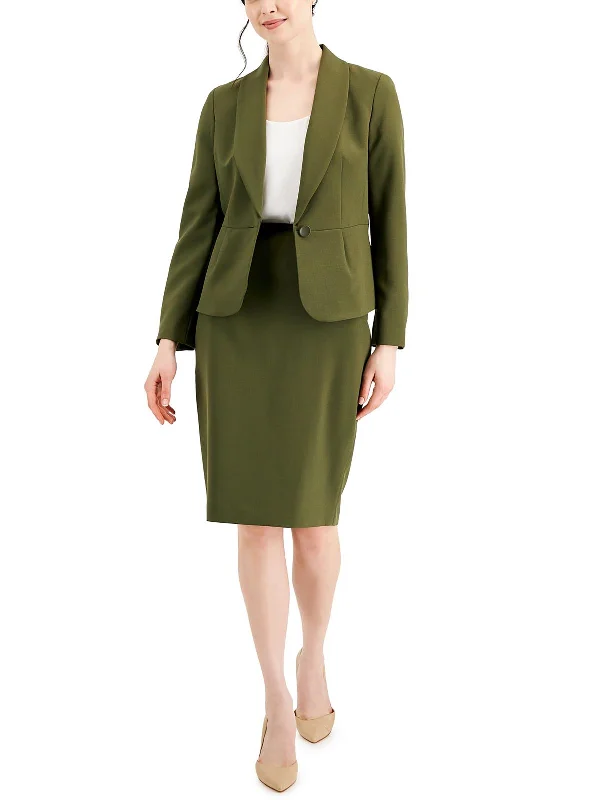 Today’s Deal Petites Womens Shawl Collar Work One-Button Blazer