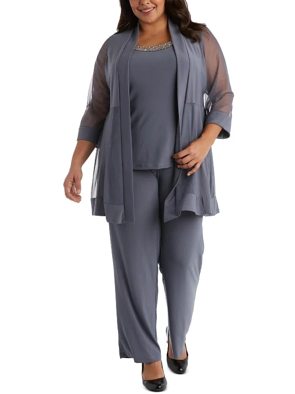 Overstock Sale Plus Womens 2PC Jacket Pant Suit