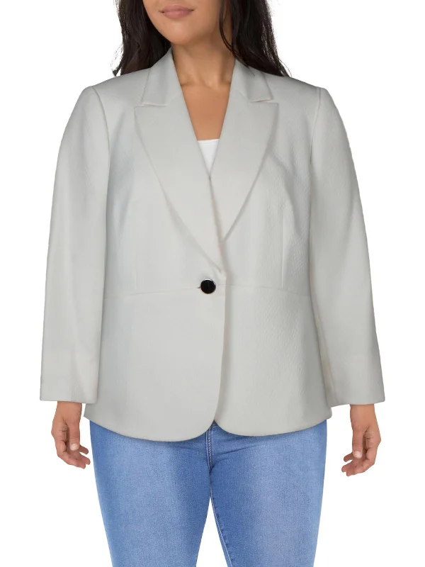 Reduced Prices Plus Womens Notch Collar Office One-Button Blazer
