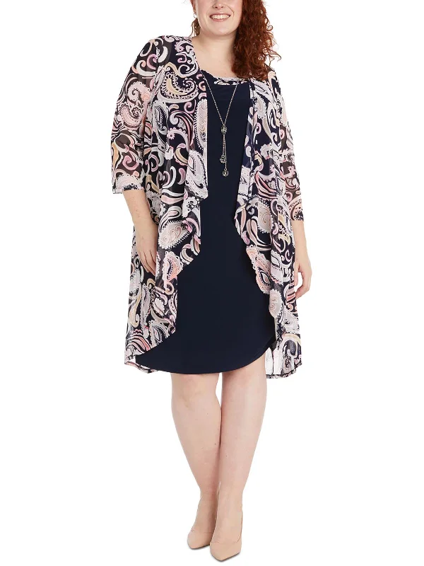 Overstock Sale Plus Womens Paisley Open Front Duster Blazer