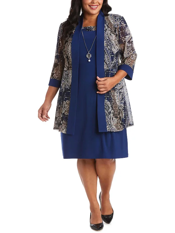 Huge Discounts Plus Womens Printed Cardigan Open-Front Blazer